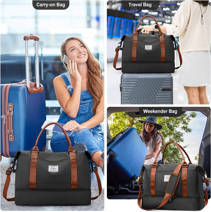 Reisetasche Damen Handgepäck Tasche Sporttasche Weekender Bag Schwimmtasche Wasserdicht Travel Bag D
