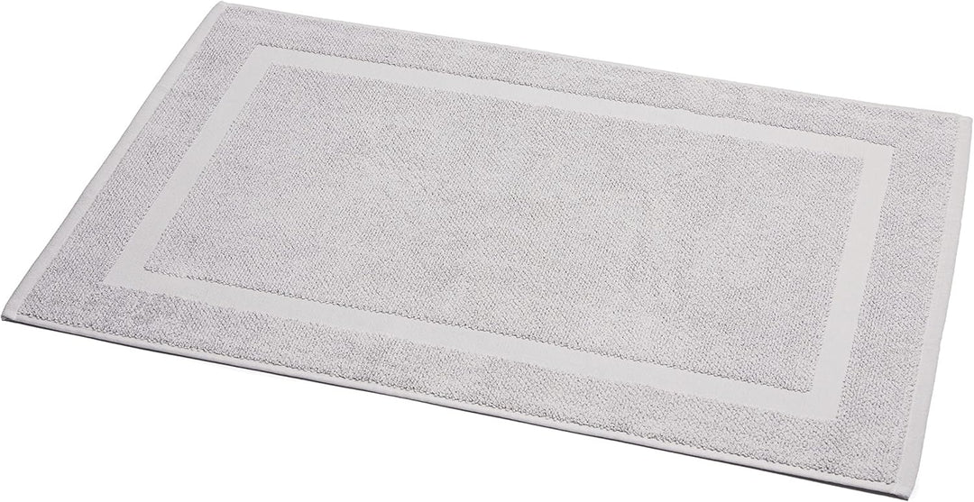 herzbach home Badvorleger 100% Baumwolle | Duschvorleger | 1.000 g/m² | Saugfähig | Waschbar (Silber