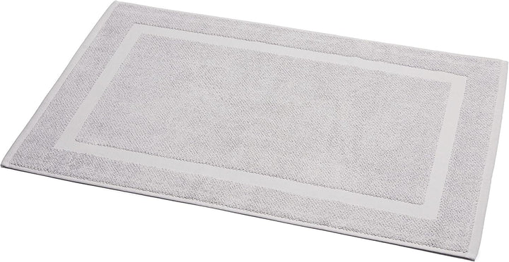 herzbach home Badvorleger 100% Baumwolle | Duschvorleger | 1.000 g/m² | Saugfähig | Waschbar (Silber