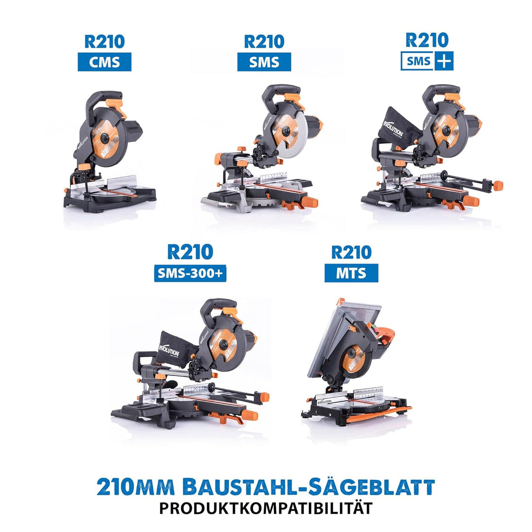 Evolution M210TCT-50MS - 210 mm Sägeblatt zum Schneiden von Baustahl - Metall-Sägeblatt mit 50 Zähne