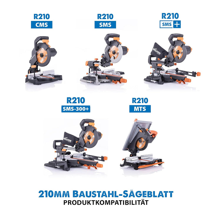 Evolution M210TCT-50MS - 210 mm Sägeblatt zum Schneiden von Baustahl - Metall-Sägeblatt mit 50 Zähne