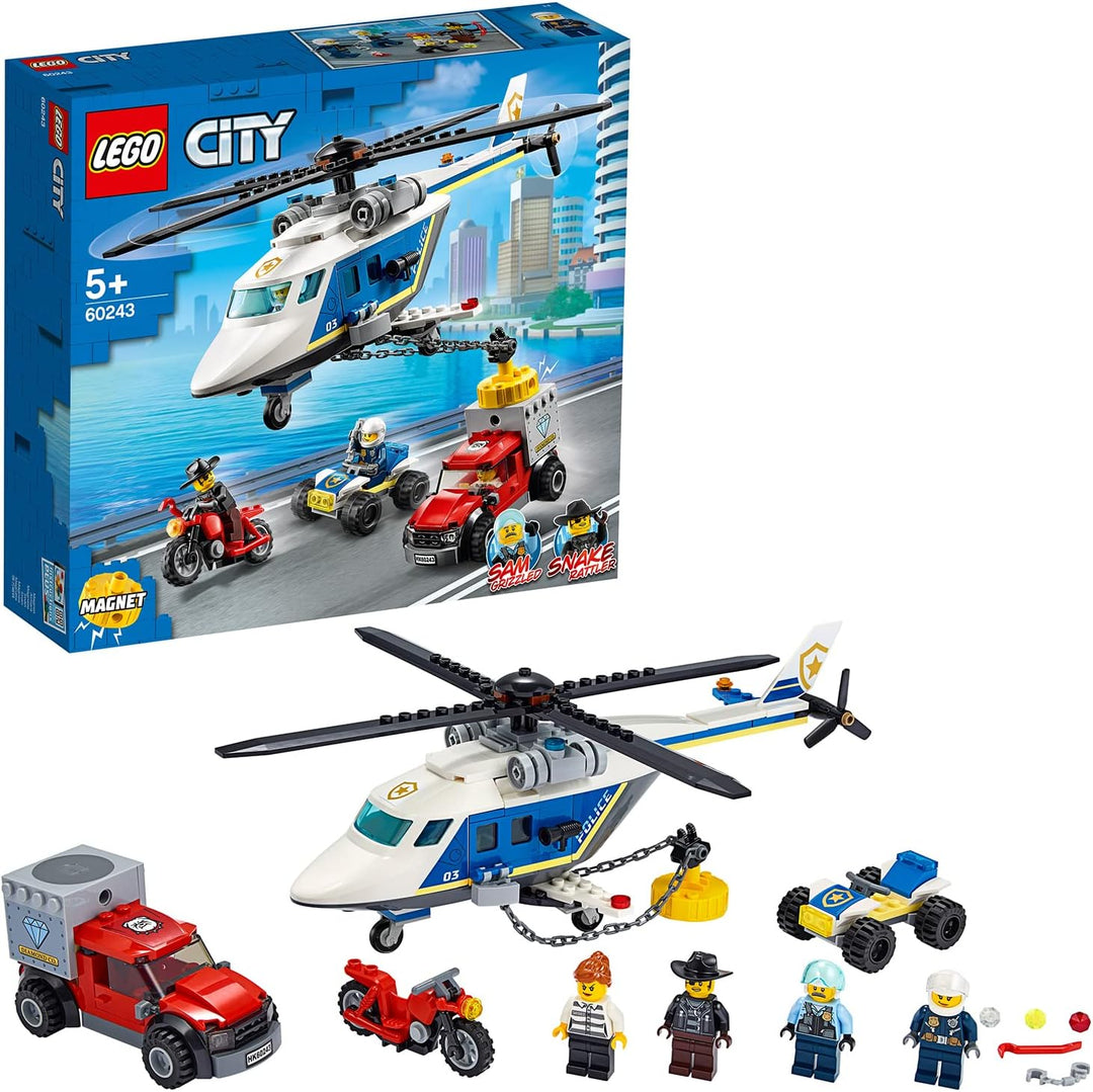 LEGO 60243 City Police Verfolgungsjagd mit dem Polizeihubschrauber Spielzeug, Spielzeug