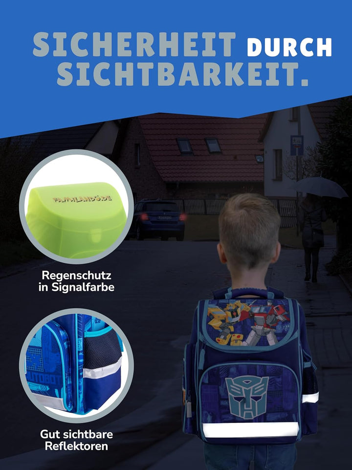 Familando Transformers Schulranzen 1. Klasse für Jungen und Mädchen · ergonomischer Tornister · Jung