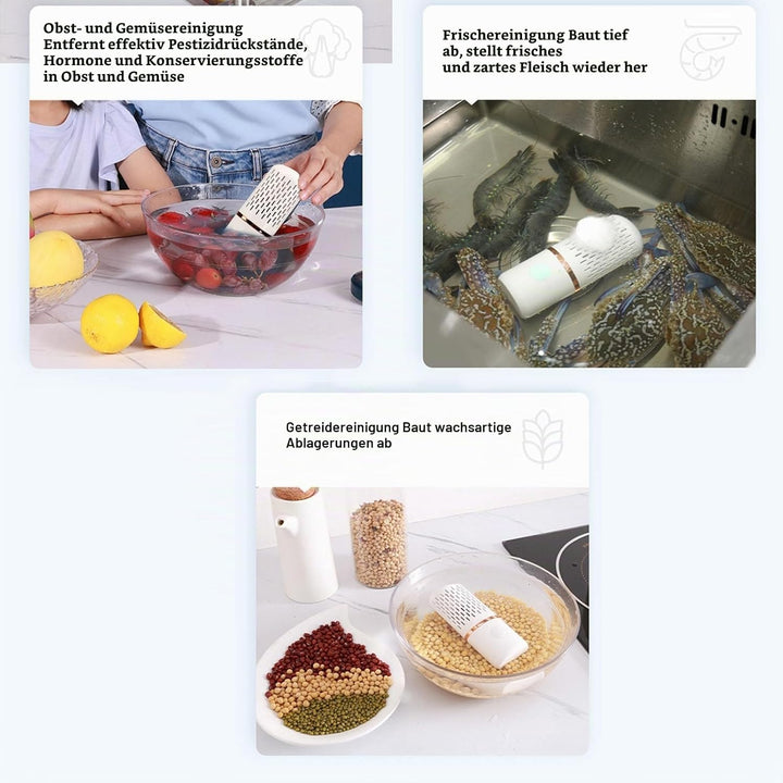 Obst- und Gemüsewaschmaschine, Kabelloses USB-Ladegerät, Tragbarer Obst- und Gemüsereiniger, Kapself