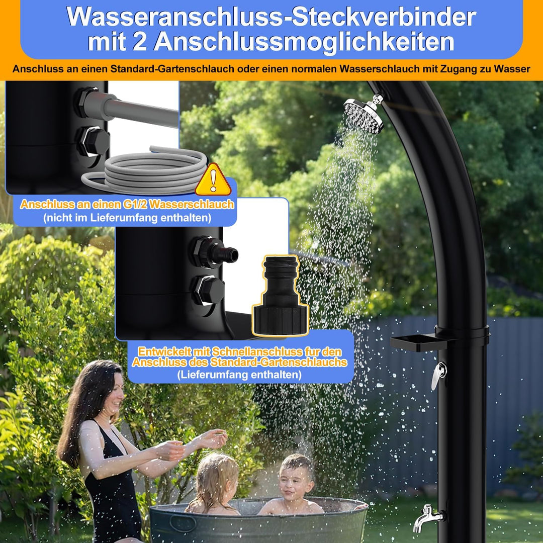 Solardusche 35L Bogen Solar Gartendusche warmes Wasser Bis Zu 60°C Ohne Stromanschluss Pooldusche Ca