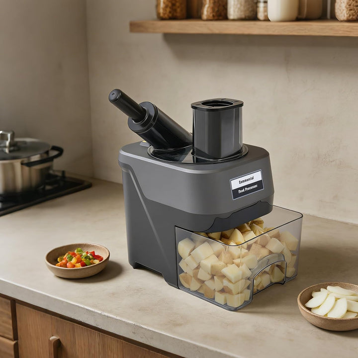 Gewerblicher Gemüseschneider mit 3 Klingen für Gastronomie 100W 220V | Kommerzieller Gemüseschneider