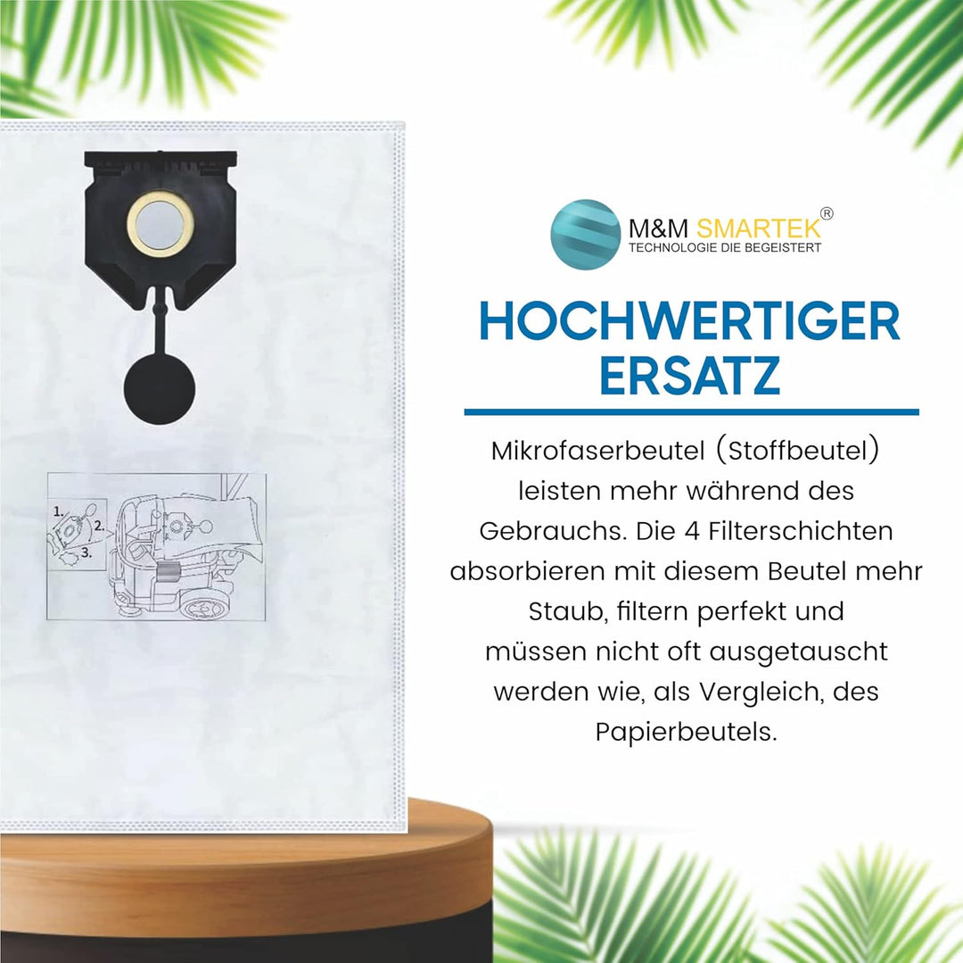 5 Staubsaugerbeutel geeignet für Kärcher 2.889-154.0 wie NT 30/1 30 L 30L NT 30/1 Ap Te L, NT 30/1 A