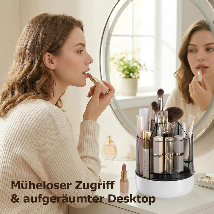 CTIME 360° drehbarer Make-up-Organizer, 5-stufiger Fächerhalter für Make-up-Pinsel, Kosmetikaufbewah