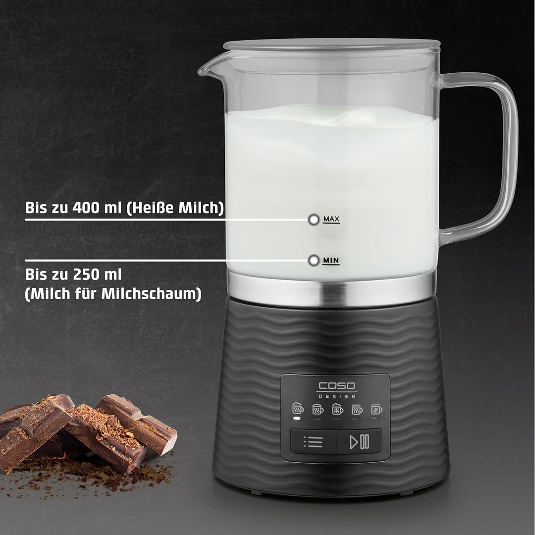 CASO CappuLatte - elektrischer Milchaufschäumer, cremiger Milchschaum, Milchschäumer heiss & kalt, K