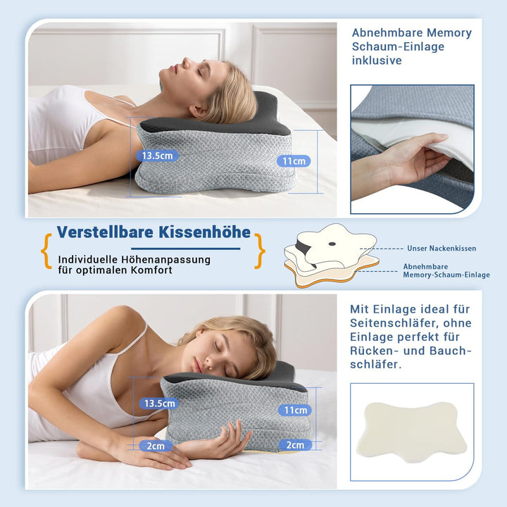 CHxxy Schmetterlingskissen, Memory Foam Nackenkissen, Ergonomisches Kissen | Seitenschläferkissen, N