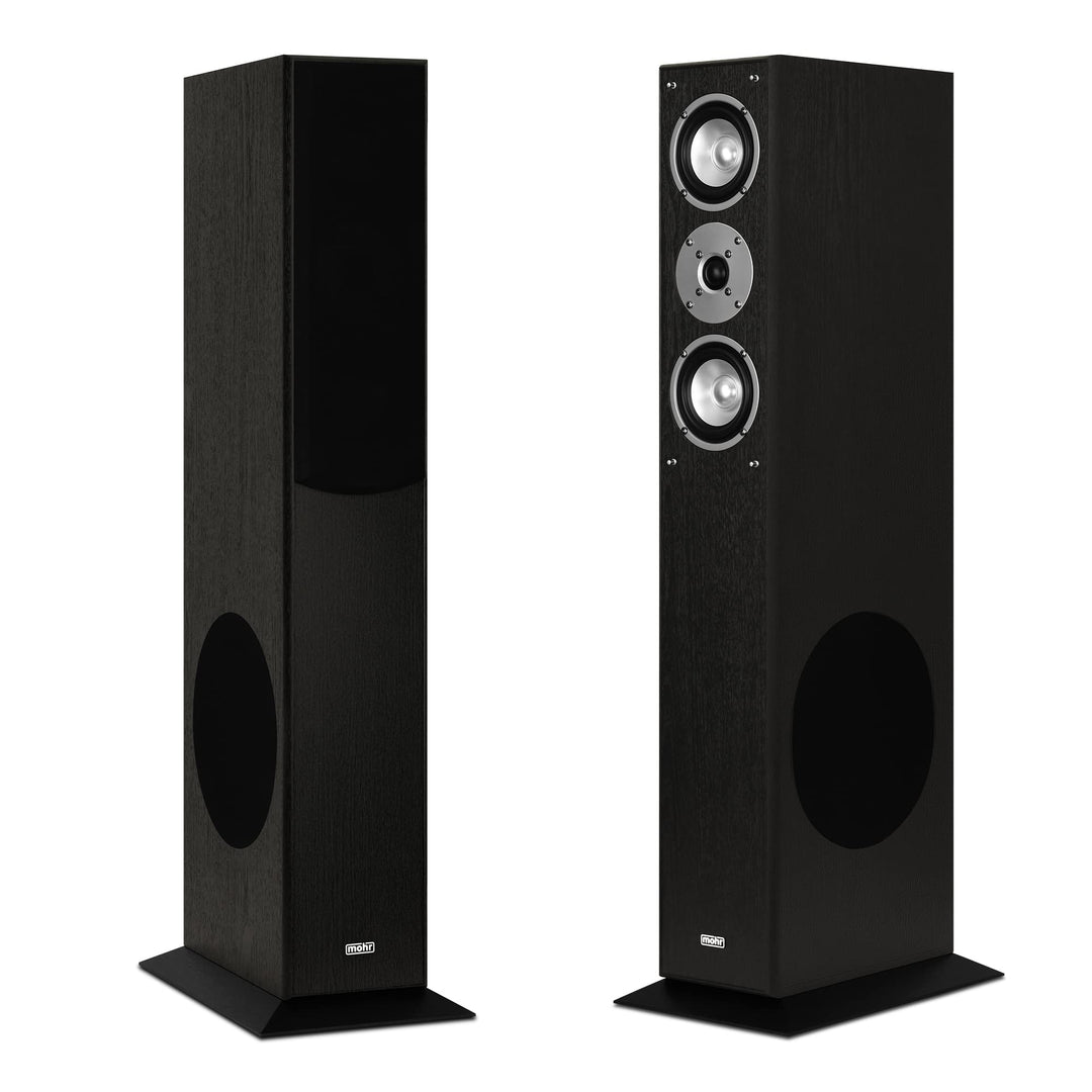 mohr 1 Paar Standlautsprecher SL15 schwarz Lautsprecherboxen, HiFi Klang zum günstigen Preis, Elegan