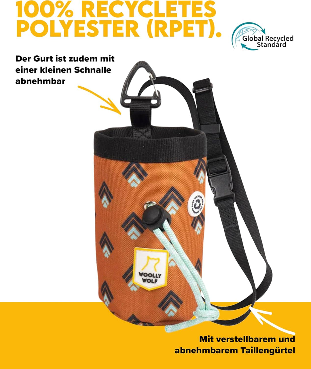 Woolly Wolf Sea to Summit Snack Bag - Nachhaltige Leckerlitasche für Hunde aus recyceltem Material,