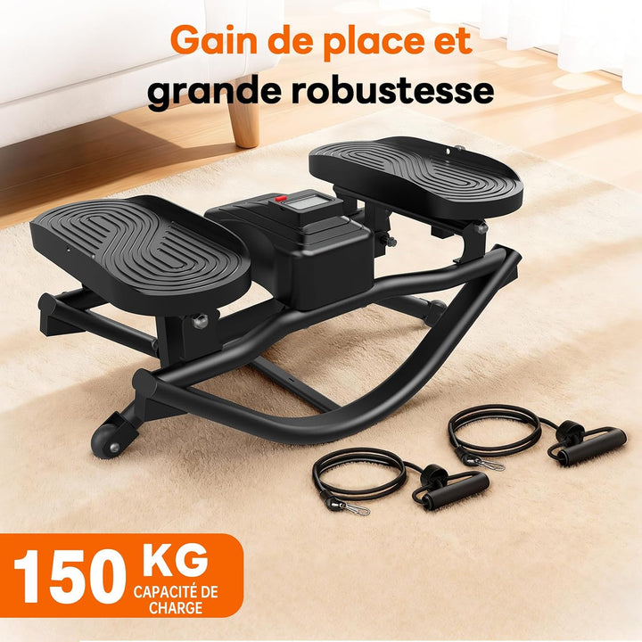HXD-ERGO Stepper Latéral à Bascule Silencieux | Acier robuste, pédales antidérapantes, mouvement lat