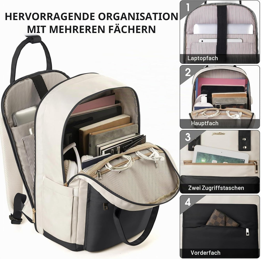 Rucksack Damen 15,6 Zoll Laptop Schulrucksack Mädchen Teenager mit Laptopfach,Schultasche für Schule