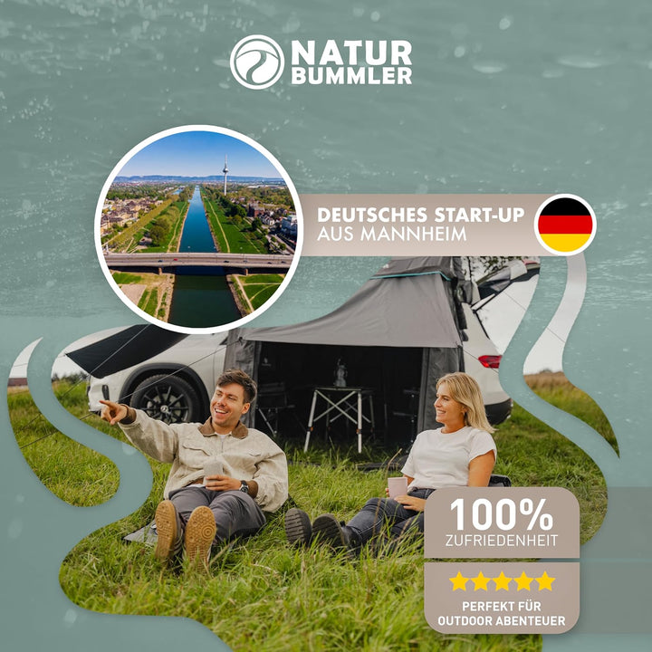 NATURBUMMLER Campingliege faltbar leicht [Cloud Lounge+] – tragbare Strandliege mit Rückenlehne &amp; Ta
