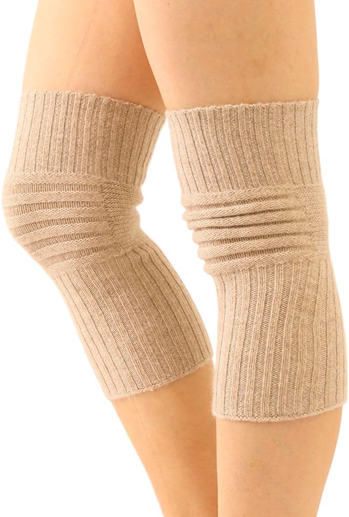 Prettystern verdickte Gestrickt 100% Kaschmir dehnbare wärmende Kniebeugen Kniestulpen Cashmere Knie