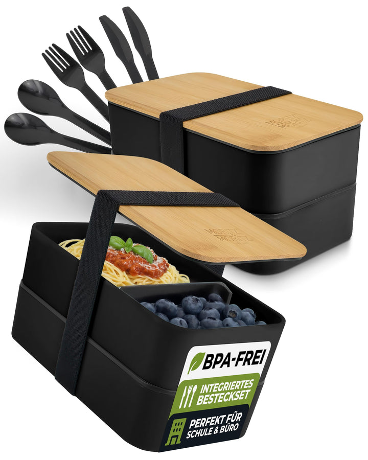 Moritz & Moritz 2er Set Bento Box Japanisch - Perfekte Lunchbox für Erwachsene und Kinder - Brotdose