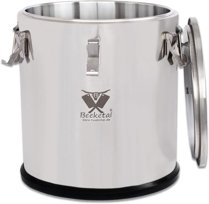 Beeketal 'BTB-50P' Edelstahl Thermobehälter mit 50 L Gesamtvolumen (Max. 47,5 L Füllmenge) | Doppelw