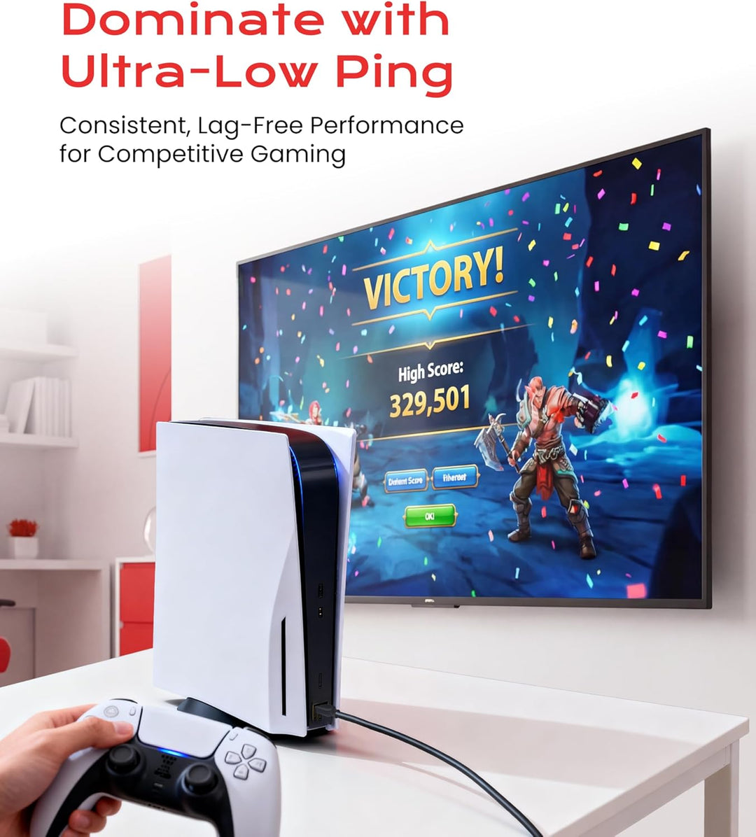 LINKUP - [GHMT & DSX8000 Zertifiziert] Cat8-Ethernet-Patchkabel S/FTP 22AWG Doppelt Geschirmtes Mass