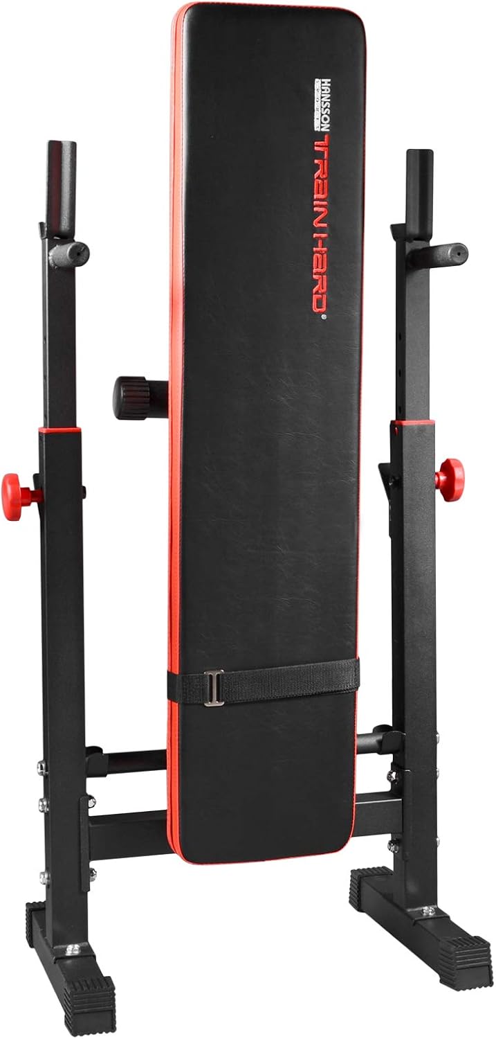 TrainHard® Multifunktion Hantelbank Drückerbank mit Hantelablage klappbar silver line
