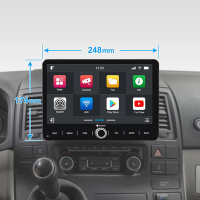 DYNAVIN Android Autoradio Navi für VW T5 T6 Caddy Tiguan Sharan Skoda, 10,1 Zoll Radio mit Wireless