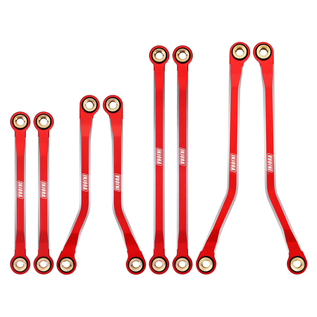 INJORA Hohe Clearance Links CNC Aluminium Link für 1/18 TRX4M Upgrade RC Crawler, Rot, Rot