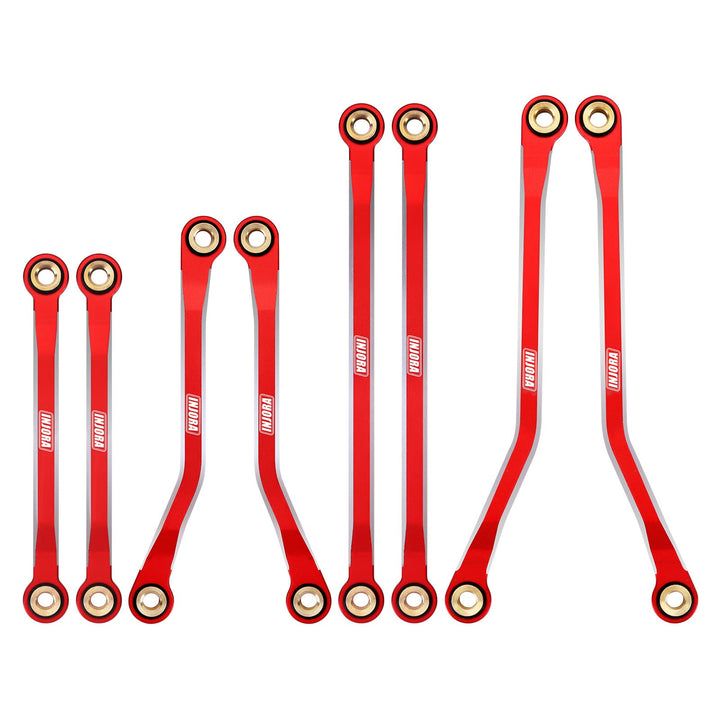 INJORA Hohe Clearance Links CNC Aluminium Link für 1/18 TRX4M Upgrade RC Crawler, Rot, Rot