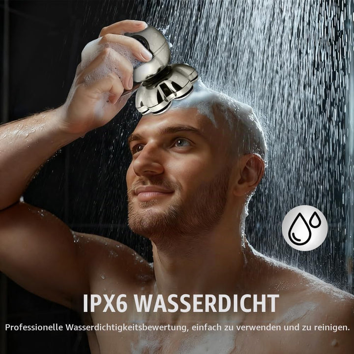 LOPHE Glatzen Rasierer Herren, 5 in 1 Kopfrasierer IPX7 Wasserdichter, Glatze Kopf Rasierer mit 7D M
