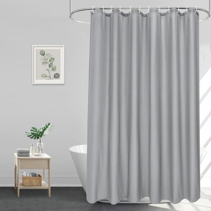 EurCross Duschvorhang Überlänge 200x240 Grau Textile Polyester Badvorhang, Wasserdicht und Trocknet