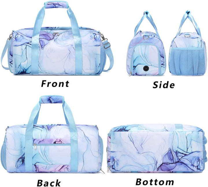Sporttasche Mädchen Reisetasche Kinder Mädchen Trainingstasche mit Schuhfach Schwimmtasche mit Nassf