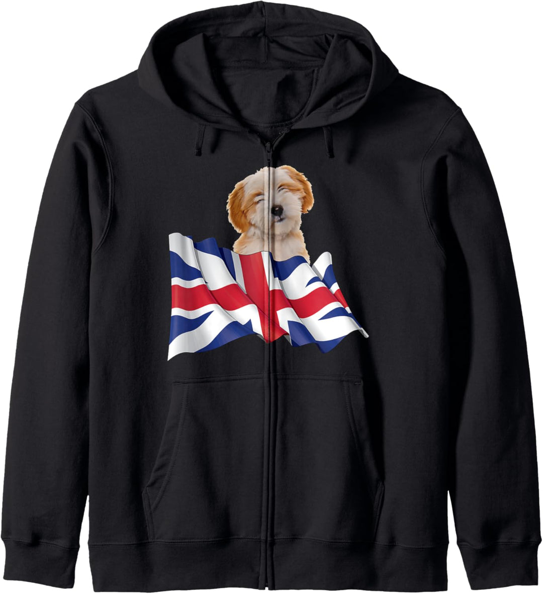 Union Jack Flag Dog Tibetan Terrier Kapuzenjacke