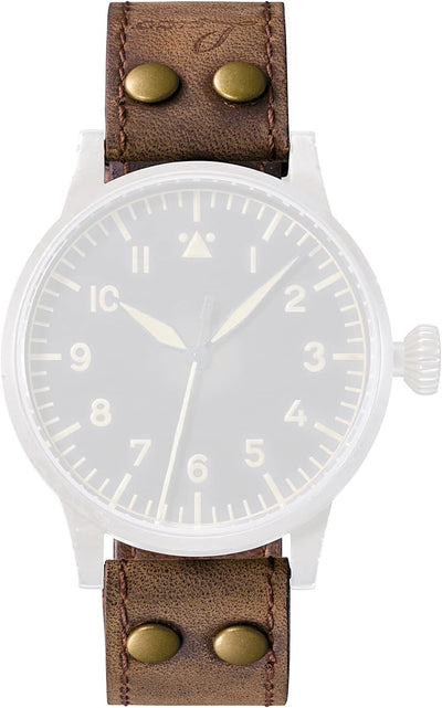 Laco Erbstück Fliegeruhren Lederband – Beobachtungsuhren – XL 20 mm – geschlossen – Antik-Optik – Ni