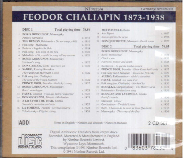 Feodor Chaliapin, Audio-CD