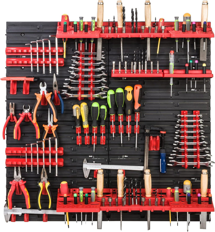 SimpleThing Lagersystem Werkstattregal | 78 x 78 cm | | Wandregal mit Werkzeughalterungen - Wandplat