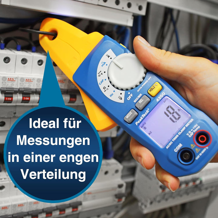 PeakTech 4350 – True RMS Stromzange 80A AC/DC, Digital Multimeter, Zangenmessgerät, Strommesszange,