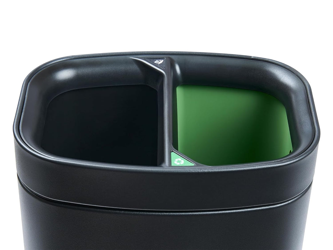 Corby Newport Doppel-Recyclingbehälter in Schwarz, Schwarz