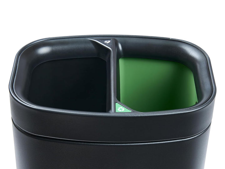 Corby Newport Doppel-Recyclingbehälter in Schwarz, Schwarz