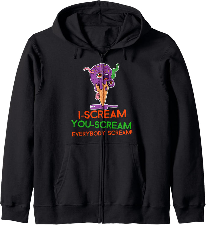 Eis ich schreie lustiges Kostüm Halloween Kapuzenjacke
