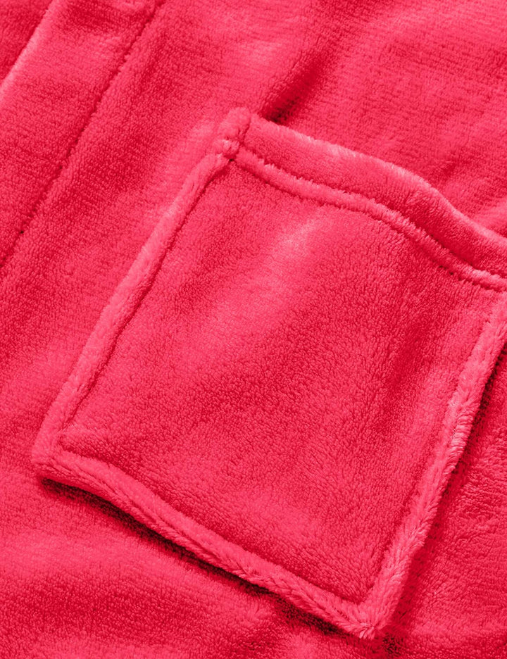 Playshoes Unisex Kinder Fleece-Bademantel Morgenmantel, rosa, 146/152