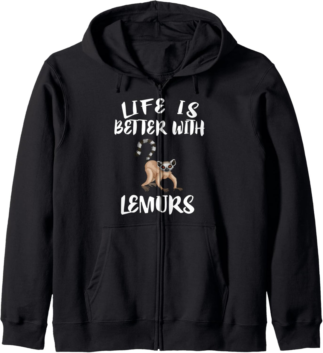 Life Is Better With Lemurs Animal Gift Kapuzenjacke