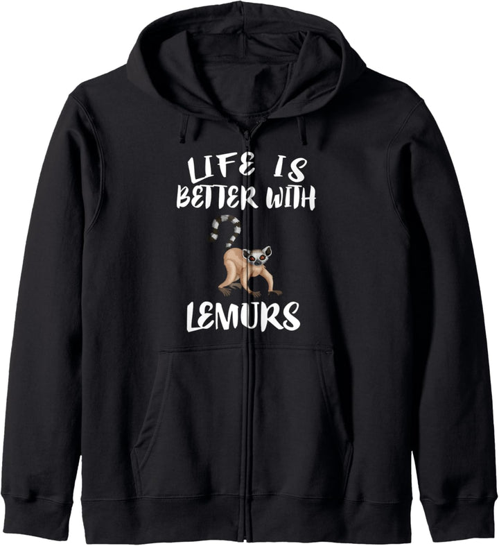 Life Is Better With Lemurs Animal Gift Kapuzenjacke