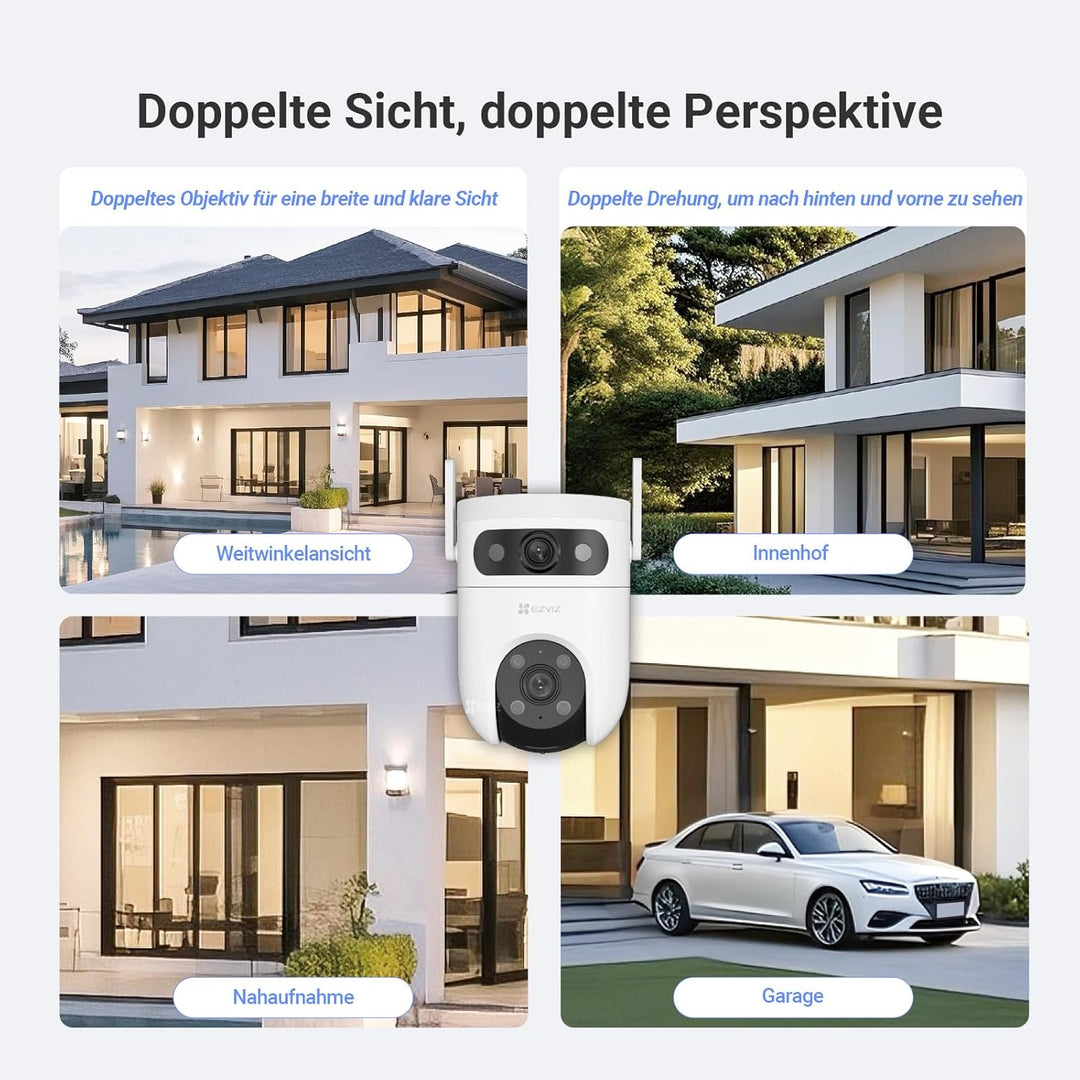 EZVIZ 4G &amp; WLAN 6 Überwachungskamera Aussen, 3K+3K Dual-Lens, 360° Pan &amp; Tilt Überwachung Outdoor, K