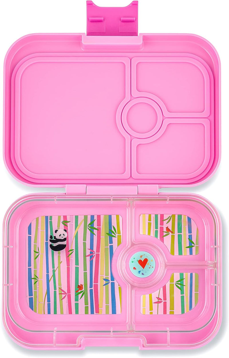 Yumbox Panino M Lunchbox (Panda Power Pink, 4 Fächer) - Brotdose mit Unterteilung | Bentobox mit Tre