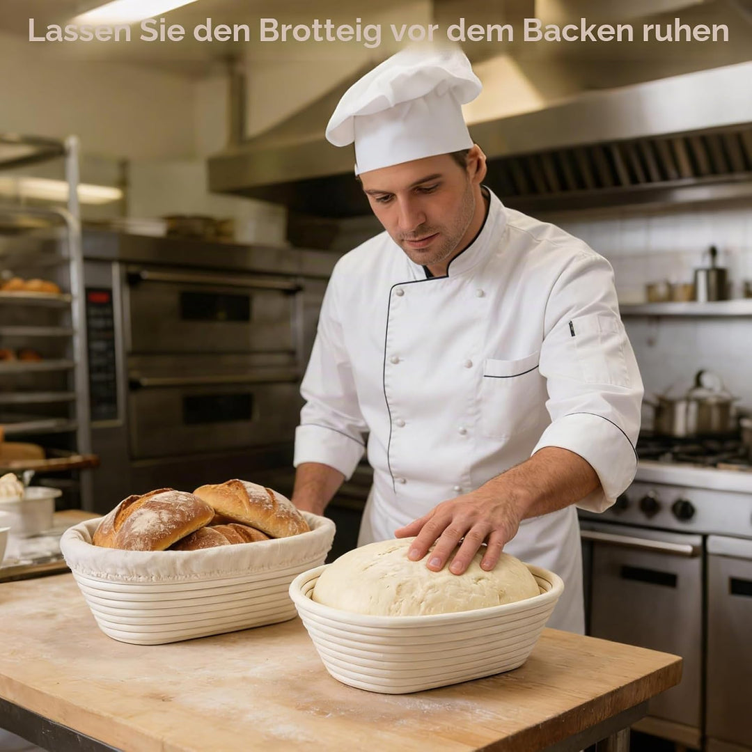 gärkörbchen für brot, Material: Rattan, Masse: 28x15x8cm, Farbe: Natur, Oval Gärkorb Zum Brotbacken-