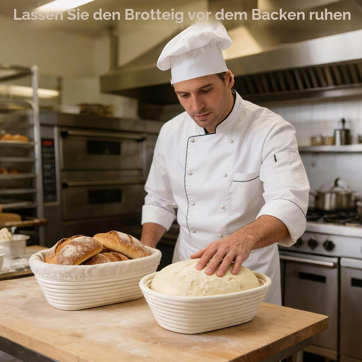 gärkörbchen für brot, Material: Rattan, Masse: 28x15x8cm, Farbe: Natur, Oval Gärkorb Zum Brotbacken-