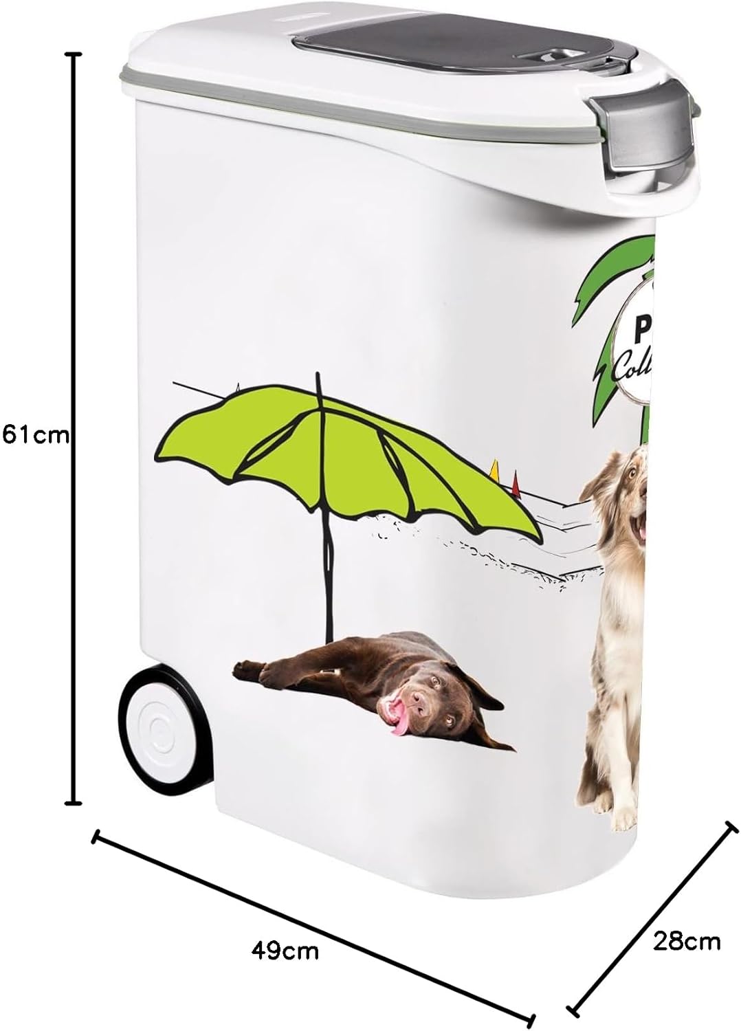 Curver Futterbehälter für Hunde – 20 kg / 54 l – Pets Collection – grosse luftdichte Aufbewahrung fü
