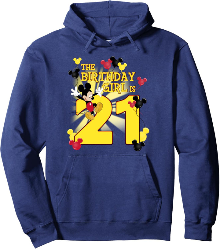 Disney Mickey & Friends 21 Year Old Birthday Girl Pullover Hoodie