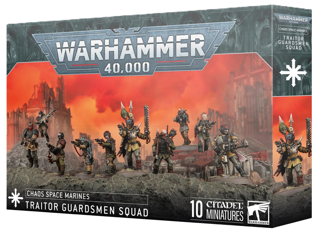 Warhammer 40.000 – Chaos Space Marines: Traitor Guardsmen Squad | Kunststoff-Bausatz (10 Miniaturen)