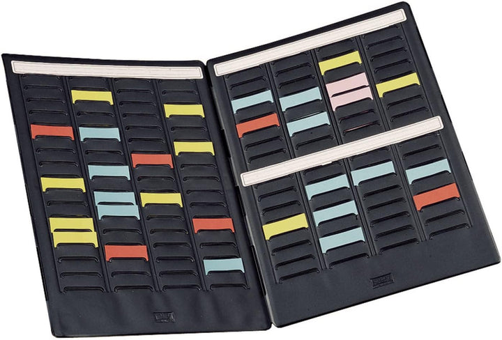 Nobo T-Karten Mini Planungsset, tragbar, Haftnotizen Set mit 2 Klappen mit 4 Spalten und 135 Slots,