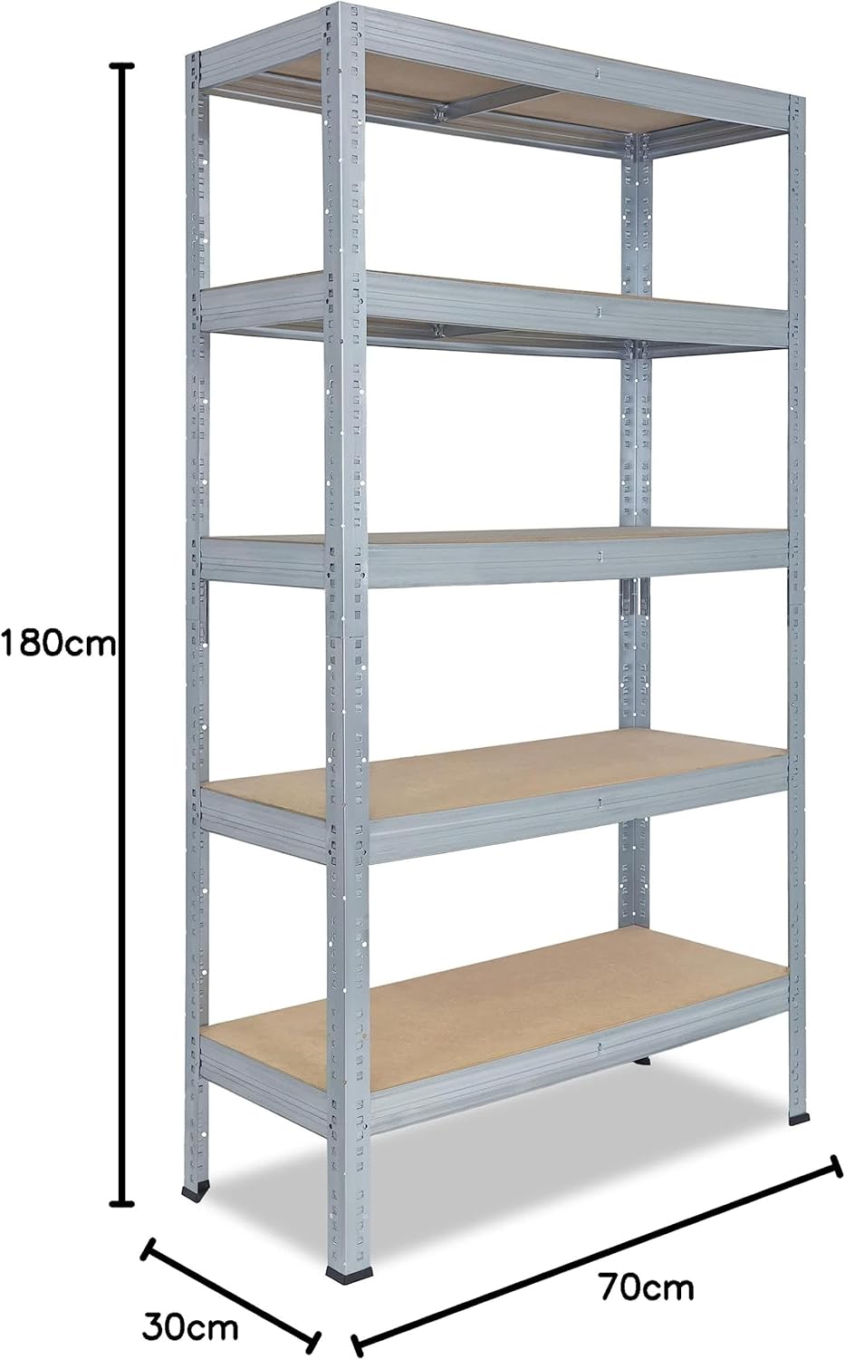 shelfplaza® 180x70x30cm Profi Schwerlastregal verzinkt/Metallregal mit 5 Böden à 200kg Tragkraft/Kel